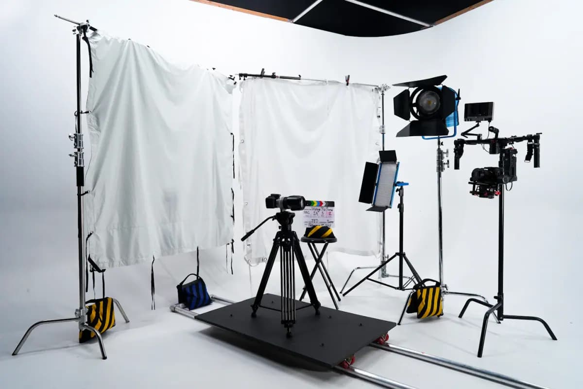 A white tent with a camera on it