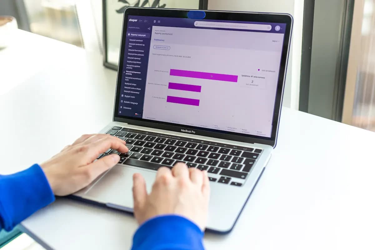 Managing online store operations on a laptop