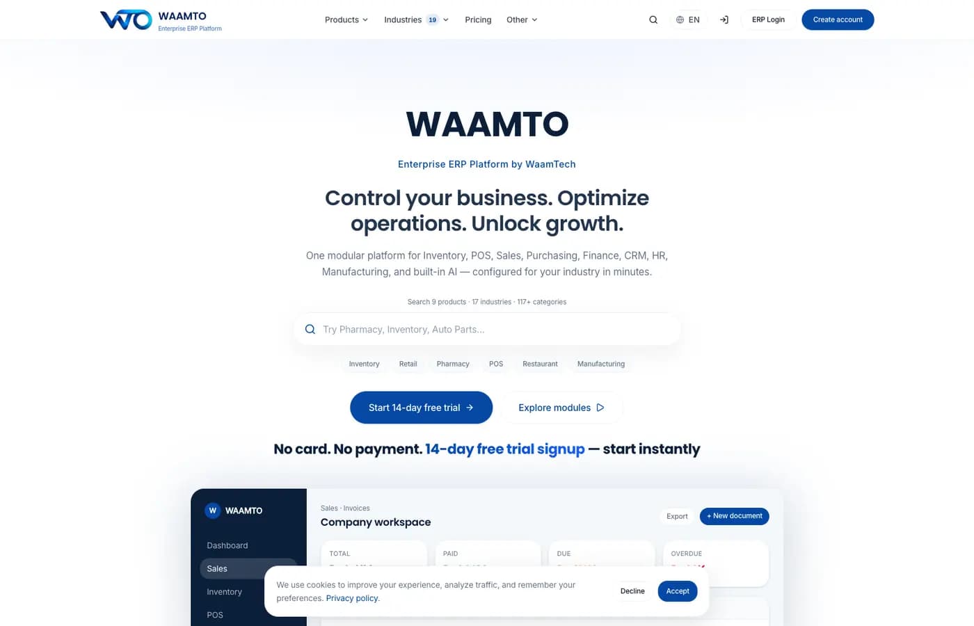 WAAMTO — Enterprise Resource Planning Platform product image 2