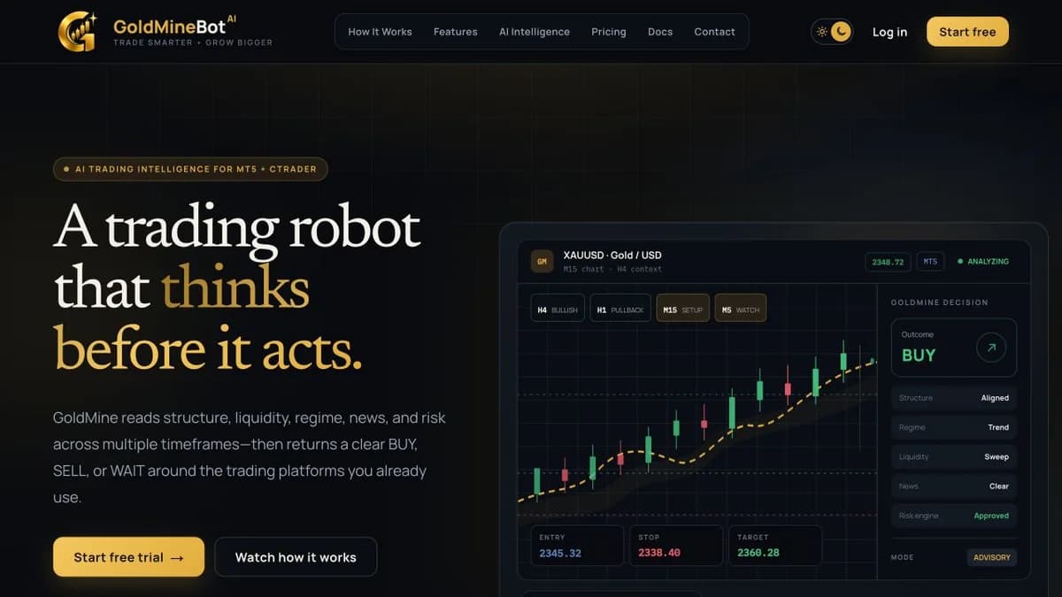 GoldmineBot AI — Market Intelligence Platform